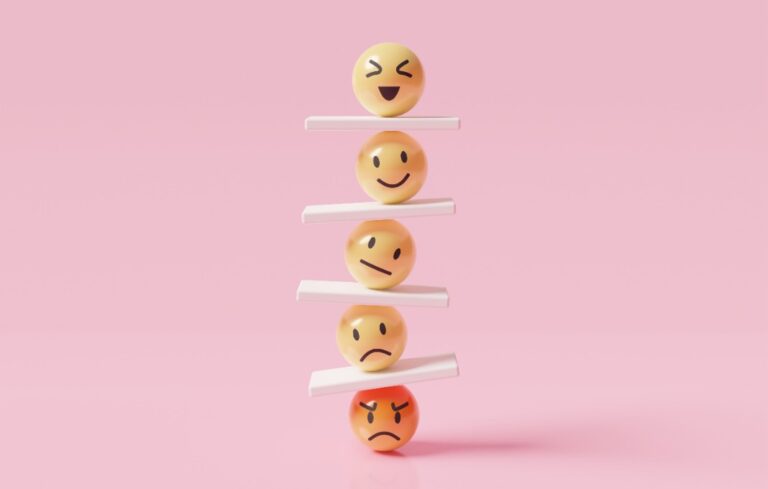 emoji emoticons vertically arranged with seesaws