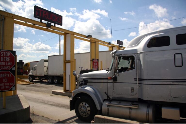 Trucks at the US-Mexico border